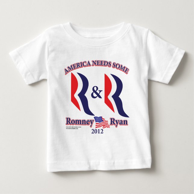Romney and Ryan Baby T-Shirt (Front)