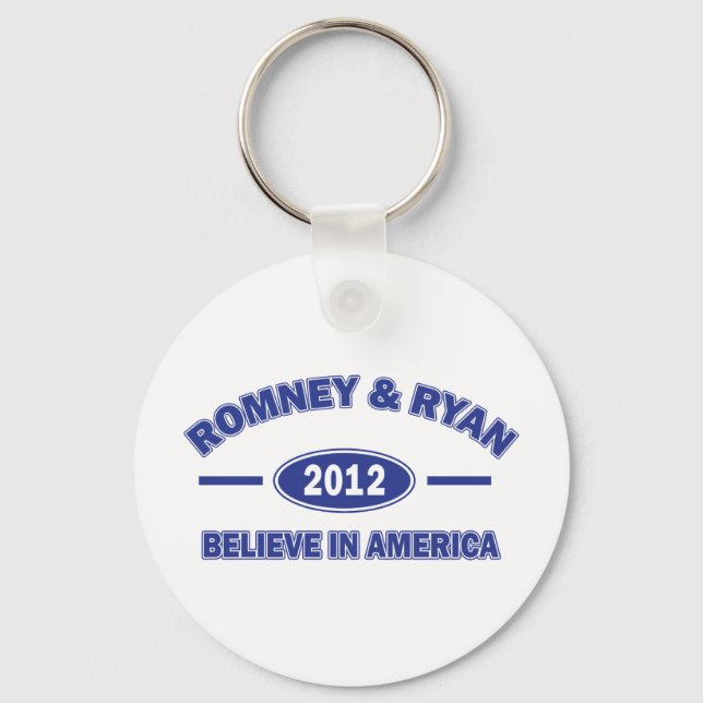 Romney and Ryan Believe Key Ring (Front)