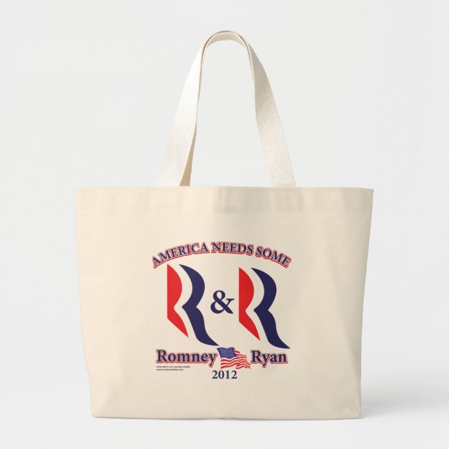 Romney and Ryan Large Tote Bag (Front)
