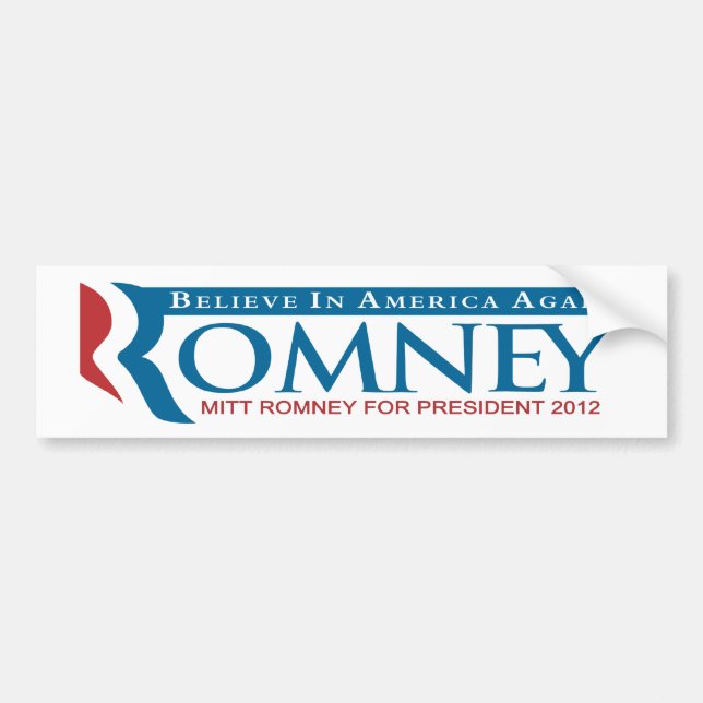 Romney: Believe Again Bumper Sticker (Front)