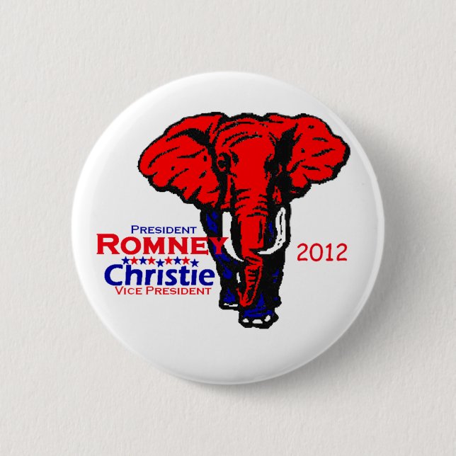 Romney Christie 6 Cm Round Badge (Front)