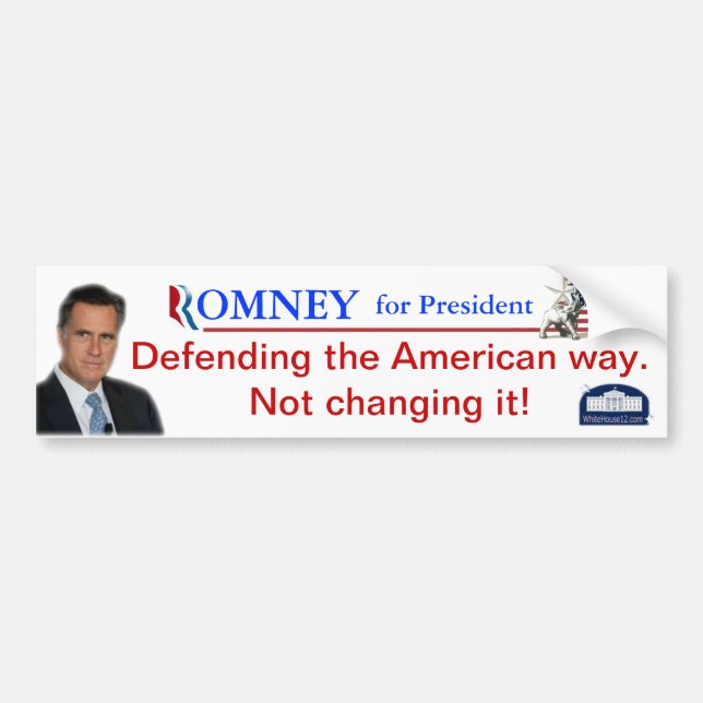 Romney: Defending The American Way Bumper Sticker (Front)