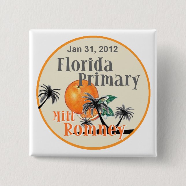 Romney Florida 15 Cm Square Badge (Front)