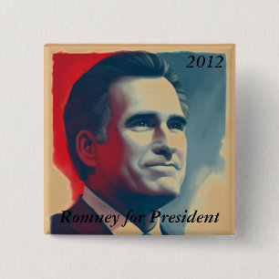 Romney for President 15 Cm Square Badge
