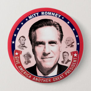 Romney & Great Presidents 10 Cm Round Badge