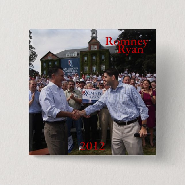 Romney - Ryan 15 Cm Square Badge (Front)