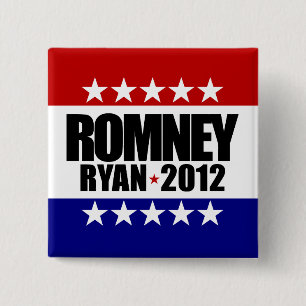 Romney Ryan 2012 15 Cm Square Badge