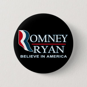 Romney / Ryan 2012 - Believe in America 6 Cm Round Badge