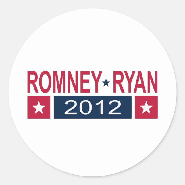 Romney Ryan 2012 Classic Round Sticker (Front)