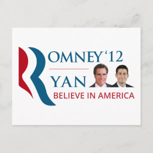Romney / Ryan 2012 for US President and VP Postcard