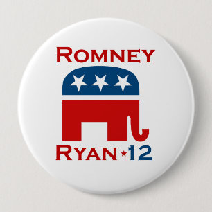 ROMNEY RYAN 2012 GOP 10 CM ROUND BADGE