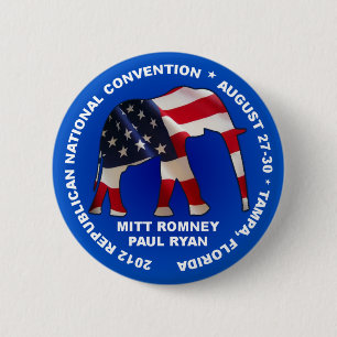 Romney Ryan 2012 GOP Convention 6 Cm Round Badge