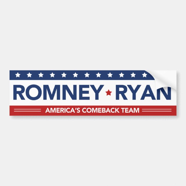 Romney Ryan Americas Comeback Team Bumper Sticker (Front)