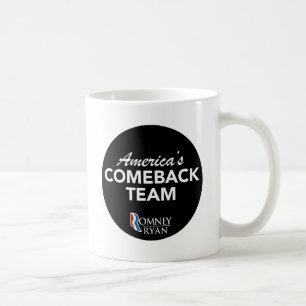 Romney Ryan America's Comeback Team Round (Black) Coffee Mug