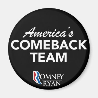 Romney Ryan America's Comeback Team Round (Black) Magnet