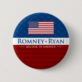 Romney & Ryan Believe in America 6 Cm Round Badge