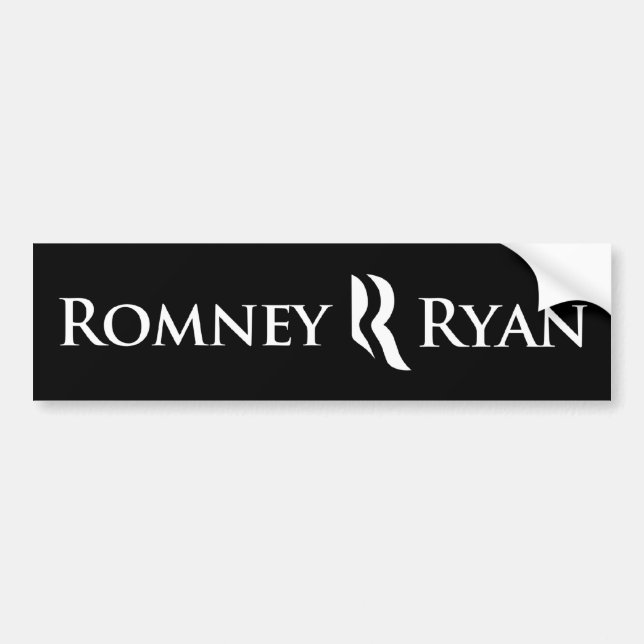 Romney Ryan Bumper Sticker (Black) (Front)