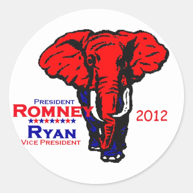 Romney Ryan Classic Round Sticker (Front)