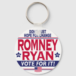 Romney Ryan Hope Change Key Ring