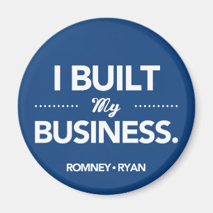 Romney Ryan I Built My Business (Blue) Magnet