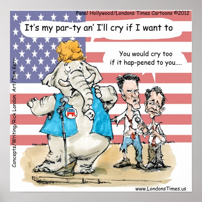 Romney & Ryan Its My Party Funny Poster (Front)