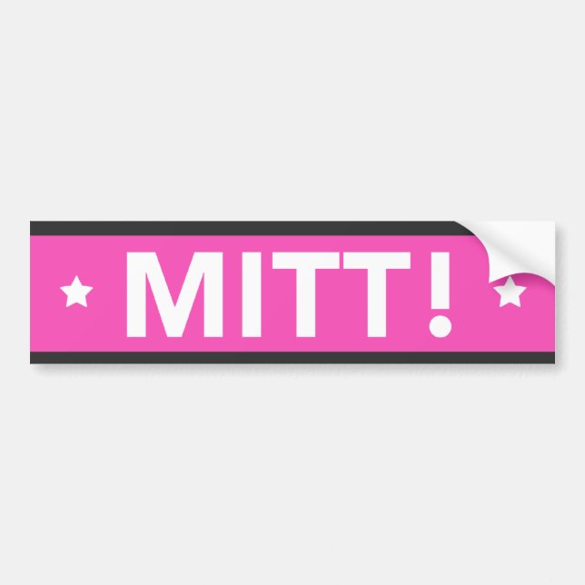 Romney Ryan MITT! Bumper Sticker (Pink) (Front)
