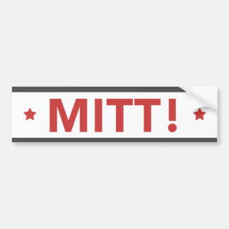 Romney Ryan MITT! Bumper Sticker White, Red, Grey