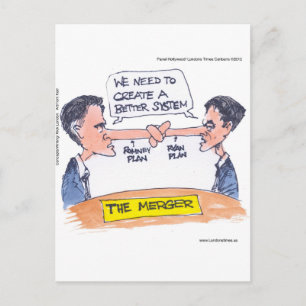 Romney Ryan Pinocchio Merger Funny Gifts & Tees Postcard