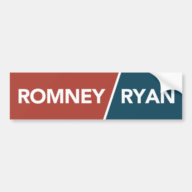 Romney Ryan Red & Blue Bumper Sticker (Front)