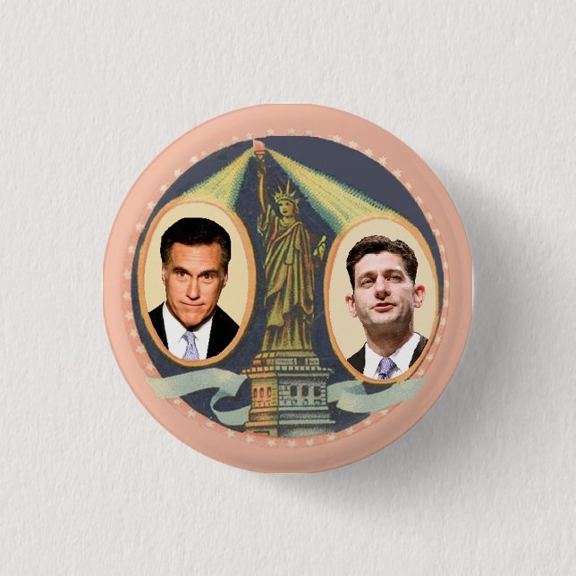 Romney Ryan Retro 3 Cm Round Badge (Front)