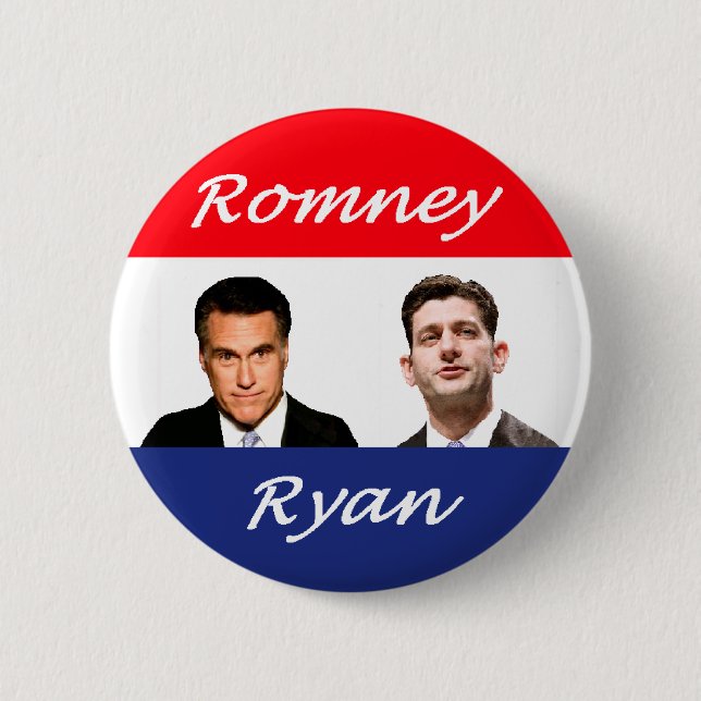 Romney Ryan Retro 6 Cm Round Badge (Front)