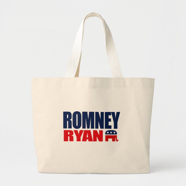 ROMNEY RYAN TICKET 2012.png Large Tote Bag (Front)