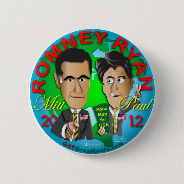 Romney Ryan USA 6 Cm Round Badge (Front)