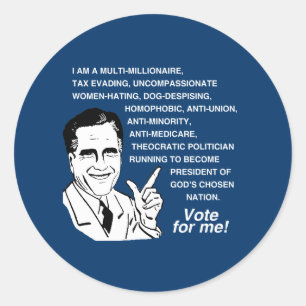 Romney Vote for Me.png Classic Round Sticker