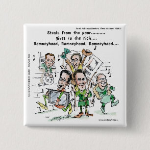 RomneyHood Funny Gifts Mugs Tees Cards Etc. 15 Cm Square Badge