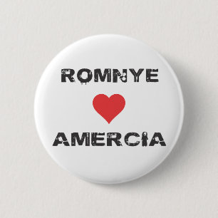Romnye Luvs Amercia Pinback Pin