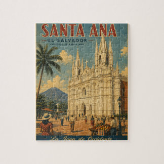 Rompecabezas  Santa Ana, El Salvador  Retro poster Jigsaw Puzzle