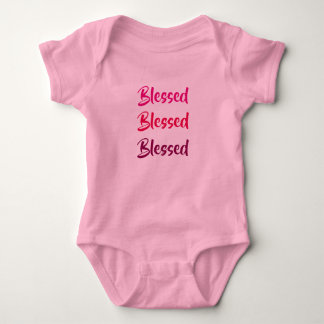Romper Blessed x3 roze. Baby Bodysuit