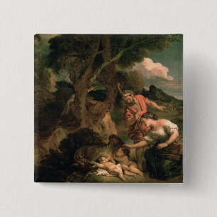 Romulus and Remus 15 Cm Square Badge