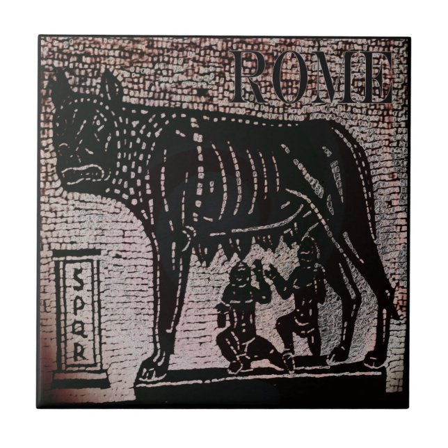 Romulus and Remus Ceramic Tile (Front)