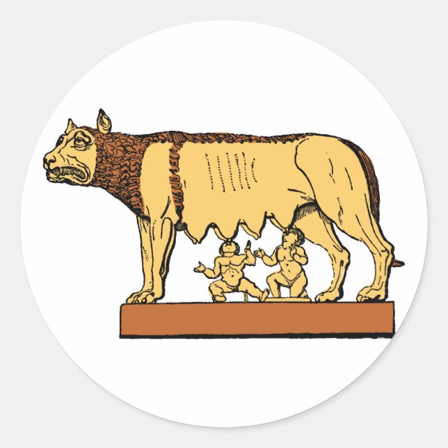 Romulus and Remus Classic Round Sticker (Front)