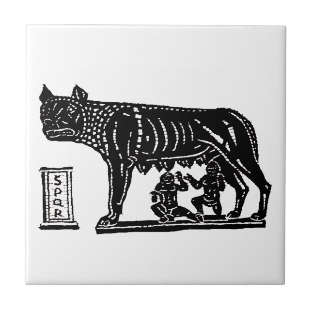 Romulus and Remus Roman Mythology Ceramic Tile (Front)