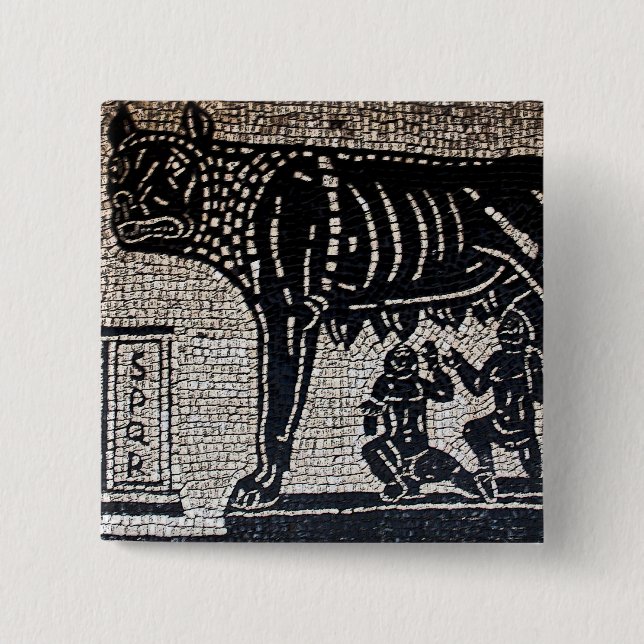 Romulus & Remus 15 Cm Square Badge (Front)