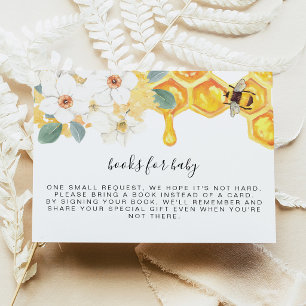 ROMY Floral Honey Bee Books for Baby Insert Invitation