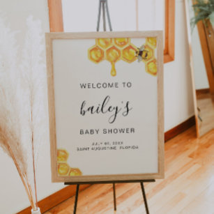 ROMY Honey Bumble Bee Baby Shower Welcome Poster
