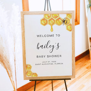 ROMY Honey Bumble Bee Baby Shower Welcome Poster