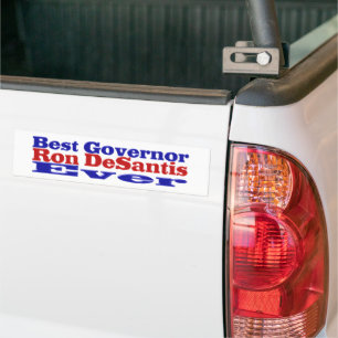 Ron DeSantis best Governor ever red blue text Bumper Sticker