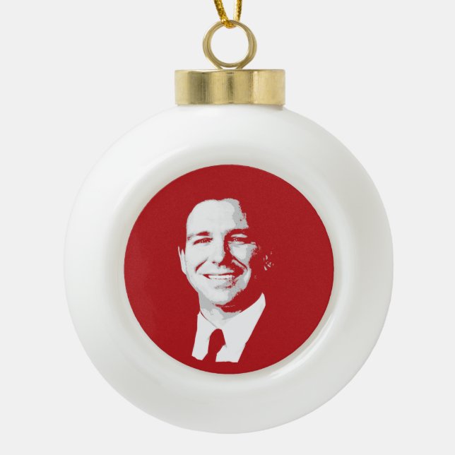 RON DESANTIS CERAMIC BALL CHRISTMAS ORNAMENT (Front)