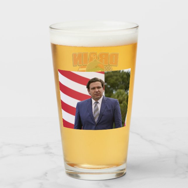 Ron DeSantis Drain The Swamp Glass (Front Filled)