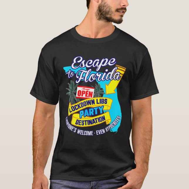 Ron Desantis Escape To Florida Vinatge Funny T-Shirt (Front)